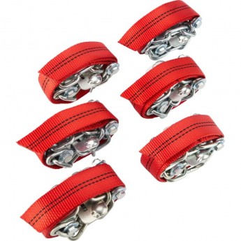 Цепи (браслеты) противоскольжения REXANT для внедорожников (колеса 235-285 мм), усиленные, 6 шт. Цепи (браслеты) противоскольжения REXANT для внедорожников (колеса 235-285 мм), усиленные, 6 шт.