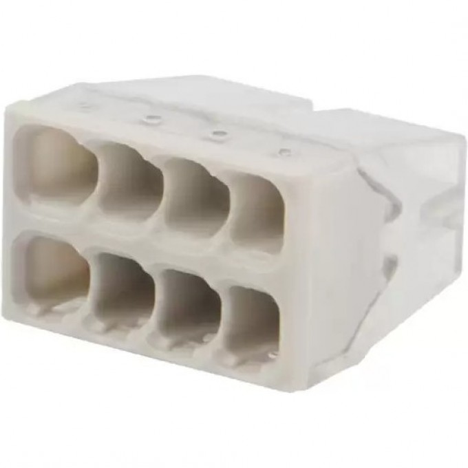 Экспресс-клемма REXANT СМК 2273-208, 8-проводная 0.5-2.5 мм², прозрачная, блистер (6 шт./уп.) 07-3215-6