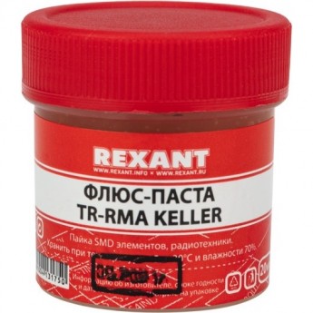 Флюс для пайки REXANT, паста TR-RMA KELLER, 20 мл, банка