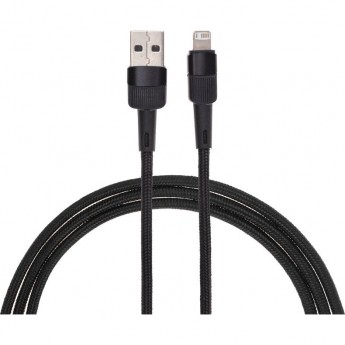 Кабель REXANT USB-A – Lightning для Apple, 2,4А, 1м, в черной нейлоновой оплетке