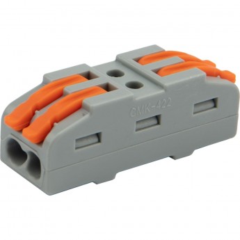 Клемма REXANT СМК 222-422 проходная 2 полюса (0,08-4 мм²), серая (5 шт./уп.) Клемма REXANT СМК 222-422 проходная 2 полюса (0,08-4 мм²), серая (5 шт./уп.)