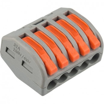 Клемма универсальная REXANT СМК 222-415, 5-проводная прозрачная, 40 шт.