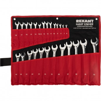 Набор ключей комбинированных REXANT 6х32 мм, 26 шт. Набор ключей комбинированных REXANT 6х32 мм, 26 шт.