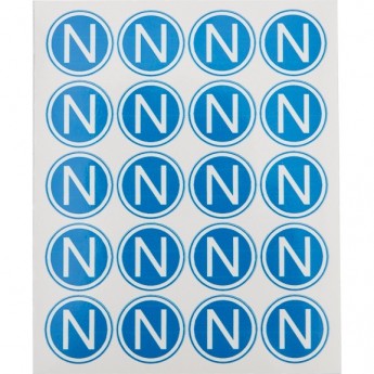 Наклейка REXANT знак электробезопасности «N» d - 20 мм (20шт на листе) Наклейка REXANT знак электробезопасности «N» d - 20 мм (20шт на листе)