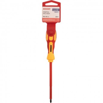 Отвертка крестовая диэлектрическая REXANT PH0х100мм, до 1000В, двухкомпонентная рукоятка Отвертка крестовая диэлектрическая REXANT PH0х100мм, до 1000В, двухкомпонентная рукоятка