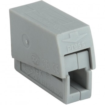 Строительно-монтажная клемма REXANT СМК 224-101 для светильника на 1 проводник (1,0-2,5)/(0,5-2,5) мм², серая (10 шт./уп.)