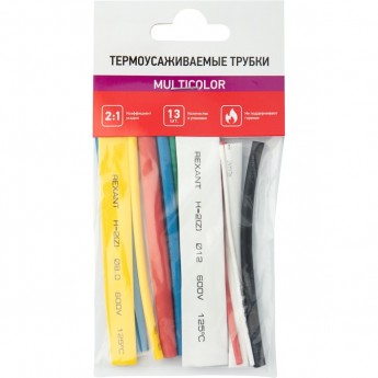 Термоусадочные трубки №3 REXANT MULTICOLOR 2:1 из полиолефина, 13 шт. Термоусадочные трубки №3 REXANT MULTICOLOR 2:1 из полиолефина, 13 шт.