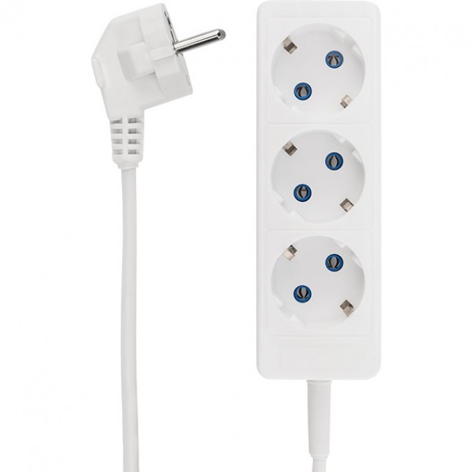 Удлинитель REXANT STANDARD 3 гнезда, 5м, 3х1,0мм², с/з, белый 13-4011