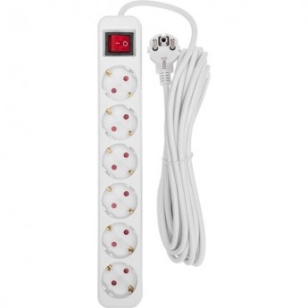Удлинитель REXANT STANDARD 6 гнезд 5м 3х1,0мм² с выключателем белый Удлинитель REXANT STANDARD 6 гнезд 5м 3х1,0мм² с выключателем белый