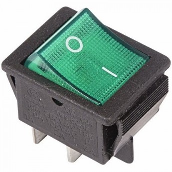 Выключатель клавишный REXANT RWB-502 зеленый с подсветкой Выключатель клавишный REXANT RWB-502 зеленый с подсветкой